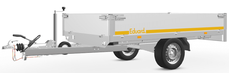Eduard 256 x 150 cm, 1500 kg Allzwecktransporter, Einachser,  Rampen,Stützfüße, 30 cm Bordwände – Das Anhängerzentrum